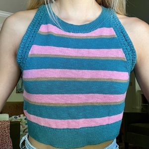 NEW Madewell Crochet-Trim Crop Top